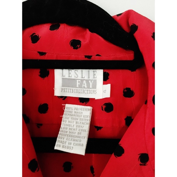 Vintage Leslie Fay Polka Dot Dress - Picture 8 of 8